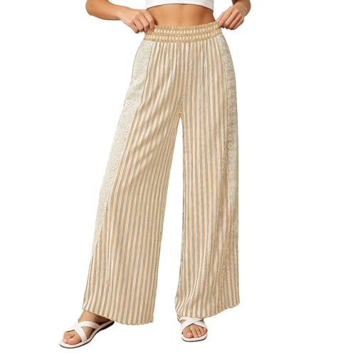 Pantalon rayé pour femme idéal pour flâner à la plage cet été