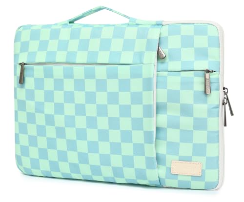 Funda para laptop de 41 cm azul menta con protección integral y bolsillos