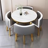 Ensemble de table à manger pour quatre personnes Mteril : le dessus du table est vilble en deux mètres : bois épais/bord haute densité. Le chir est vilble en deux fibres : coton, lin et cuir. Coton et lin doux et confortable pour s'asseoir, tandis que le cuir synthétique est fabriqué en cuir brillant de haute qualité et résistant à l'usure.