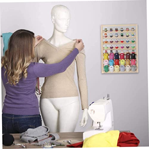 Porte-fil mural en bois de couture pour rangement 48 bobines - 7