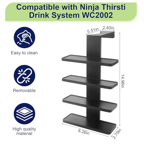 Flavor Pods Holder for Ninja Thirsti - 5-tier Holds 20 Flavore Water Drops Storage Rack for Ninja Thirsties WC1001/WC1002 Drink System Soda Machine, Soda Maker Syrup Holder Accessories(Shelf Only) - Thumbnail 2