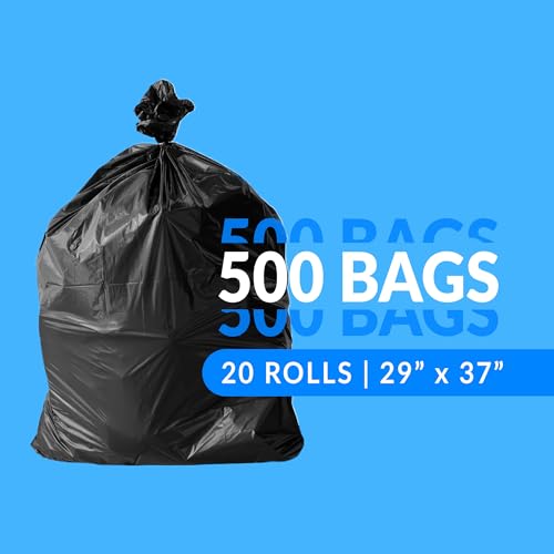 Image of Reli. 16-25 Gallon Trash Bags | 500 Bags | Black | Home, Kitchen | Strong Garbage Bags (29 inchW x 37 inchL) 16-25 Gallon Trash Bags | Home, Kitchen, Office, Industrial Use