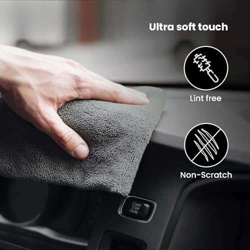 Image of Autofy 250GSM - 40cm x 40cm - [Pack of 2] - Microfiber Cloth Double Sided Microfiber Cloth for Car Lint Free Super Soft Plush Car Cleaning Cloth Sueded Edges for Scratch Free Car & Bike Cleaning