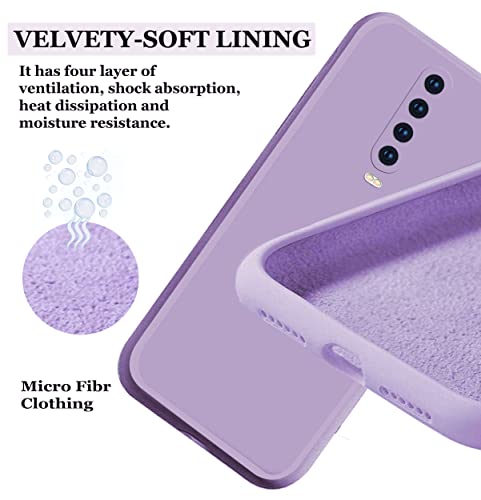 Image of A rtistque Liquid TPU Silicone Matte Shockproof Flexible with Camera Protection Soft Back Cover Case for Xiaomi Poco X2 - Purple