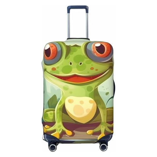 Funny Frogs Travel Luggage Cover for Suitcase Anti-Scratch Fashion Suitcase Protector Washable Elastic Baggage Covers Fits 18-21 Inch Luggage for Travel Beach Holiday