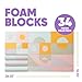 Set of 34 Jumbo Large Foam Blocks for Toddlers - Stacking Soft Blocks for Kids with Shapes & Colors Learning - Construction Building Preschool Toys - Giant Foam Bath Blocks for Toddlers 3-5 & above