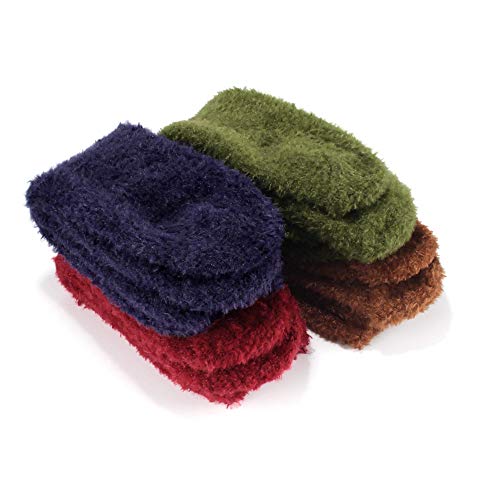 Image of BambooMN Women's Super Soft and Cozy Feather Light Fuzzy Socks - Multiple Color Options - Two Sizes - Value Packs
