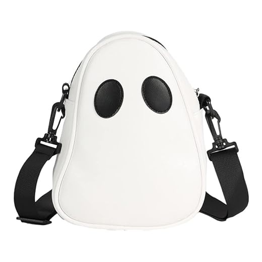 Halloween Purse Ghost Crossbody Bag for Women Men Novelty Ghost Purse Shoulder Satchel Bag Funny Halloween Accessories