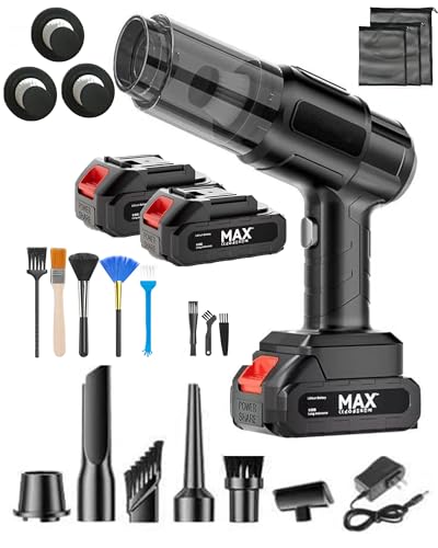 Cordless Handheld Vacuum Cleaner High Power 35000Pa Suction & Blower 120W Dual Batteries 230ml Dust Cup 20 Brush Cleaning Kit Portable Rechargeable Car Vacuum for Home Pet Hair Keyboard Crumbs