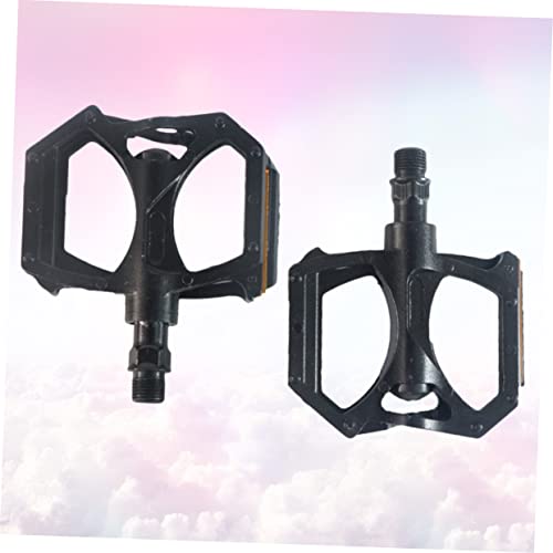 1 Pair Nonslip Aluminum Alloy Pedals Practical Replacement for Mountain Flat Design for Comfortable Cycling Outdoors Suitable for Various Bike Types Black2