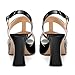 GUAVAIVY Women's Platform Sandals, Buckle Ankle Strap Open Toe Heeled Sandal, Fashion High Heel Sandals for Wedding Partying Dating Black Patent Size 7