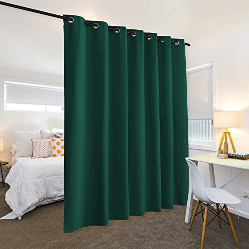 Image of RYB HOME Partition Room Dividers - Light Block Thermal Insulated Seperating Curtains Soundproof for Spare Bedroom Loft Home Office Living Room Bay Window, 1 Panel, Hunter Green, 100 Wide x 84 Long