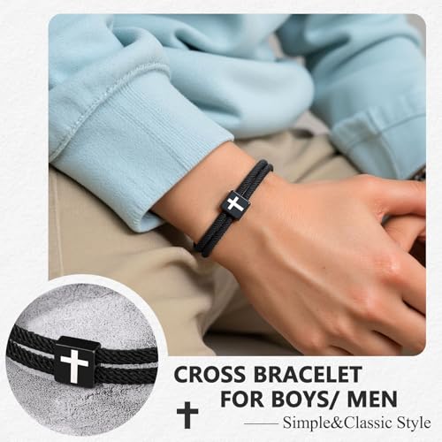 UNGENT THEM First Communion Gifts for Boys Catholic 1st Holy Communion Decorations Christian Cross Bracelet