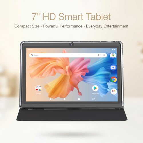 Image of Tablet 7 Inch Andriod with Protective Case, RAM 8GB(3+5Expand) ROM 32GB 1TB Expand, IPS 1024 * 600 Bluetooth, WiFi, GMS, Widevine L1,YouTube, Netfilx (Black)