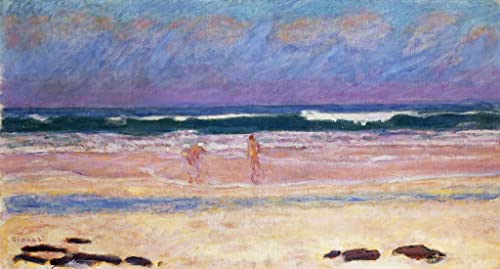 Impresión imagen sobre lienzo Beach Plage de Pierre Bonnard para decoración de pared 60x90cm