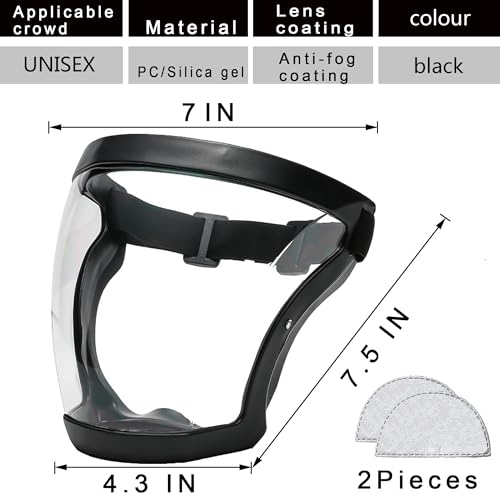 AMTOOCH Protective Face Shield Clear Anti Fog Full Mask,Reusable Dust Facemask Safety Protective for Work,Weed Whacking,Grass Cutting,with Replaceable Filters - Thumbnail 2