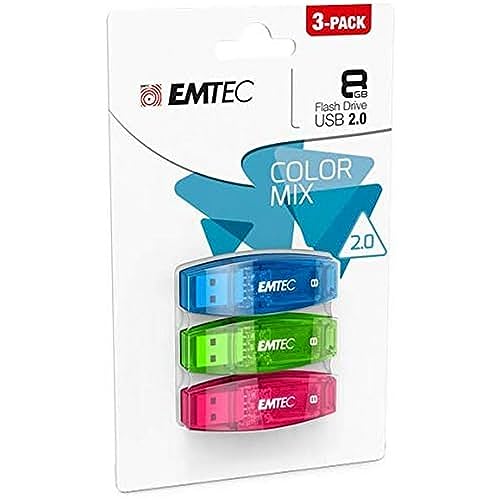 Emtec ECMMD8GC410P3CB - Memoria USB C410 (8 GB, 3 unidades)