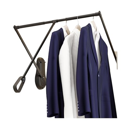 Barra De Armario Abatible, Elevador De Armario Con Amortiguación Bidireccional, Percha Con Anilla De Fácil Agarre, Capacidad De Carga De 30 Kg For Colgar Ropa.(Black,850-1150mm)