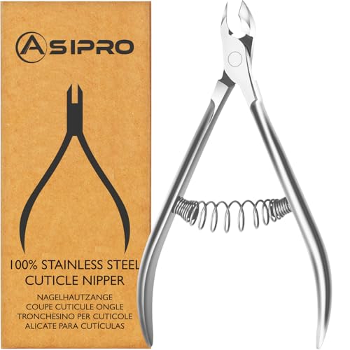 ASIPRO Alicates Cuticulas Profesional de 11.5cm para Removedor de Cuticulas Corta Cuticulas Profesional con Puntas de 7mm Cuticle Remover Alicates Manicura Profesionales para Cortar y Quitar Cutículas