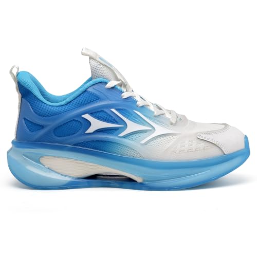Image of Action | Athleo | TURBO-403 | Men's | Lace-Up | Running | Shoes | Trendy | Lightweight | Comfortable | Durable | Sports | Shoes White-Sky-Blue