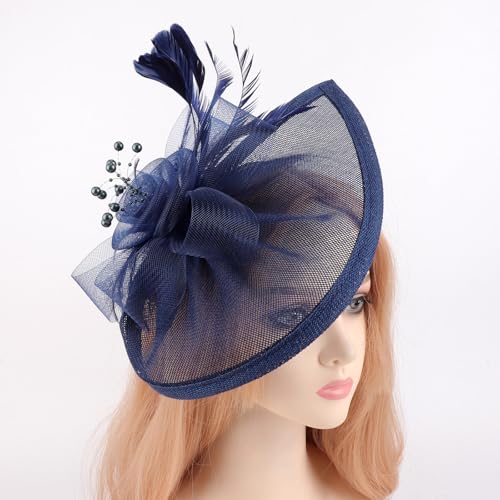 Image of DRESHOW Women Fascinator Hats Tea Party Hat Vintage Pillbox Hat Headband for Cocktail