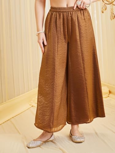 Image of MOKOSH Women's Silk Embroidered Anarkali Kurta and Sharara with Dupatta Set | Ethnic Set | Suit Set | Kurta Set