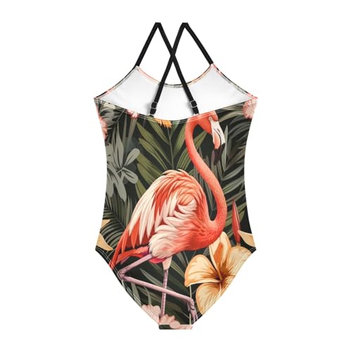 Flamingo Summer Girls One-Piece Swimsuit Beach Bathing Suit2
