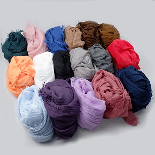 Belsen Classic Cotton Blend Crinkle Long Scarf Fashion Soft Lightweight Wrap Shawl3