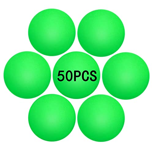 40MM Ping Pong Balls, 50 Pack Assorted Colored Tennis Balls Multi Color Plastic Balls Fun Beer Ping Pong Balls Bulk for Beer Pong Balls, Arts and Craft, Party Decoration, Cat Balls (Green)