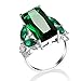 Aotiwe Anillos de Promesa para Mujer, 40 Cumpleaños Regalos Mujeres Rectángulo Plateado con Verde Rectangular Zirconia Cúbica Tamaño 22