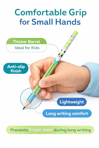 Image of KiddieWorld Premium Linden Wood HB Pencil Set for Kids (Pack of 12) - Extra Dark Graphite Pencils with Eraser Tops - Ideal for School, Sketching, Gifting & Return Gifts