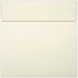 LUXPaper 7 x 7 Square Envelopes in 70 lb. Natural for 6 3/4” x 6 3/4” Cards, Mailing Wedding Invitations, Business Event Invites, and Thank You Notes, 50 Pack (Off-White)