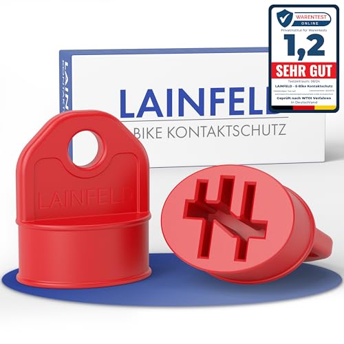 LAINFELD Protezione da contatto per Bosch Powertube Smart System | Set da 2 pezzi | Rosso | Accessori per batteria eBike | Cavo di ricarica pin copertura