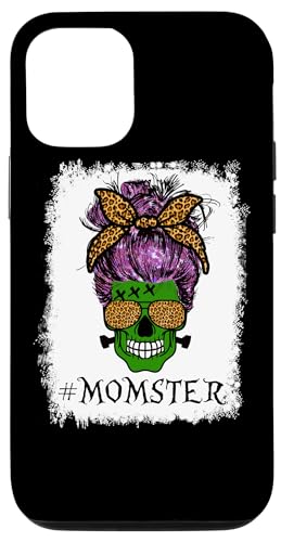 Custodia per iPhone 14 Momster Mom Halloween Skull Leopard Funny Monster Costume