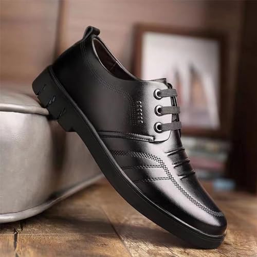 YZABEL Men's Oxfords Men's Dress Shoes Lace Up Oxford Shoes Lug Sole Non-Slip Platform Business Meeting Office Work Shoes2