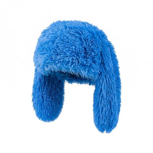 Furry Beanie Bunny Ears Hat Fluffy Warm Hat Plush...