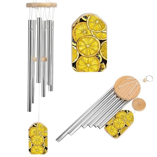 Outdoor Wind Chimes, Sliced Lemon Wallpaper Printed Wind Chimes,Simple Wind Chimes,Curtain Wind Chimes for Home Decoration