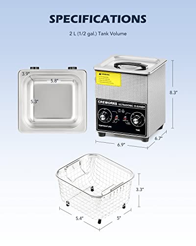 Creworks DUC-M02J 2L Ultrasonic Cleaner With Heater And Timer thumb #8