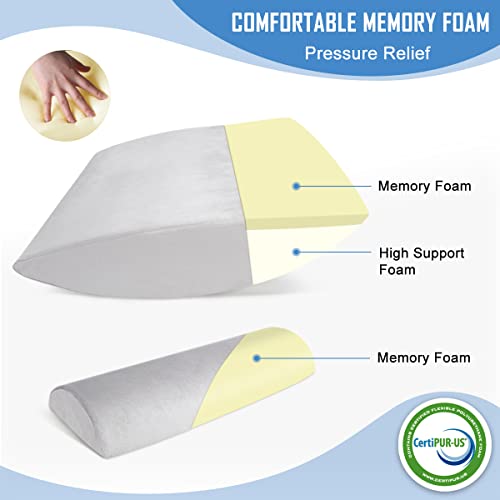 Azamia Bed Wedge Pillow Set, 4 Pcs Orthopedic Wedge Pillow Set For Sleeping Post Surgery, Adjustable Memory Foam Wedge Pillow 4 Piece Set For Acid Reflux After Surgery #TOP3