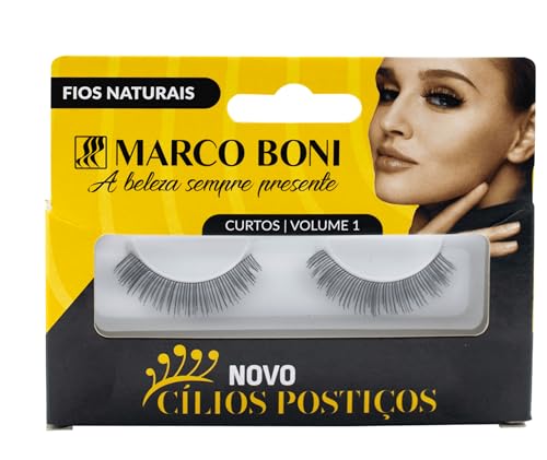 Cilios Posticos Naturais Curtos - Volume 1, 1037, Marco Boni, Preto, 1 Unidade.