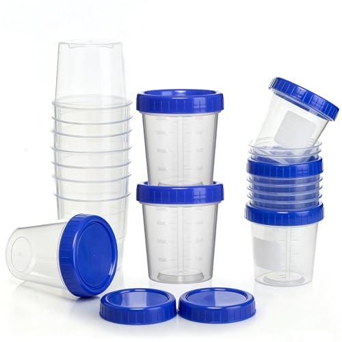 Gilusen 30PCS Specimen Cups with Lids - 4oz Multi-functional Storage Jars for Sample Cups and Sample Collection Kit, Used to Store Paint, Parts, Small Tools (30pcs)