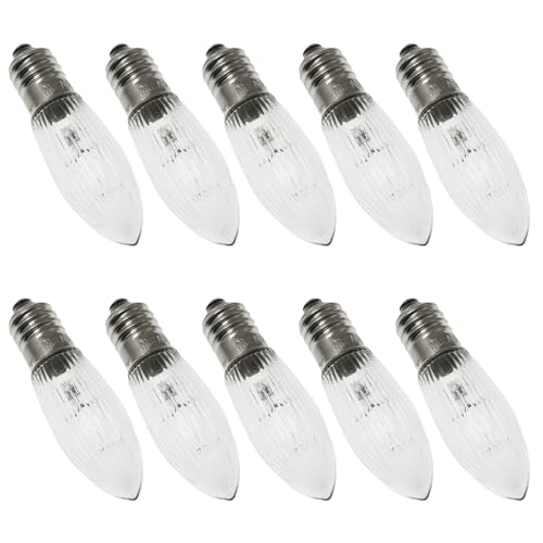SQXBK - SQXBK 10PCS E10 Olive-Shaped Bulb 3W 23V 9x45MM/0.35x1.77Inch European Special Screw Base Clear Bulb