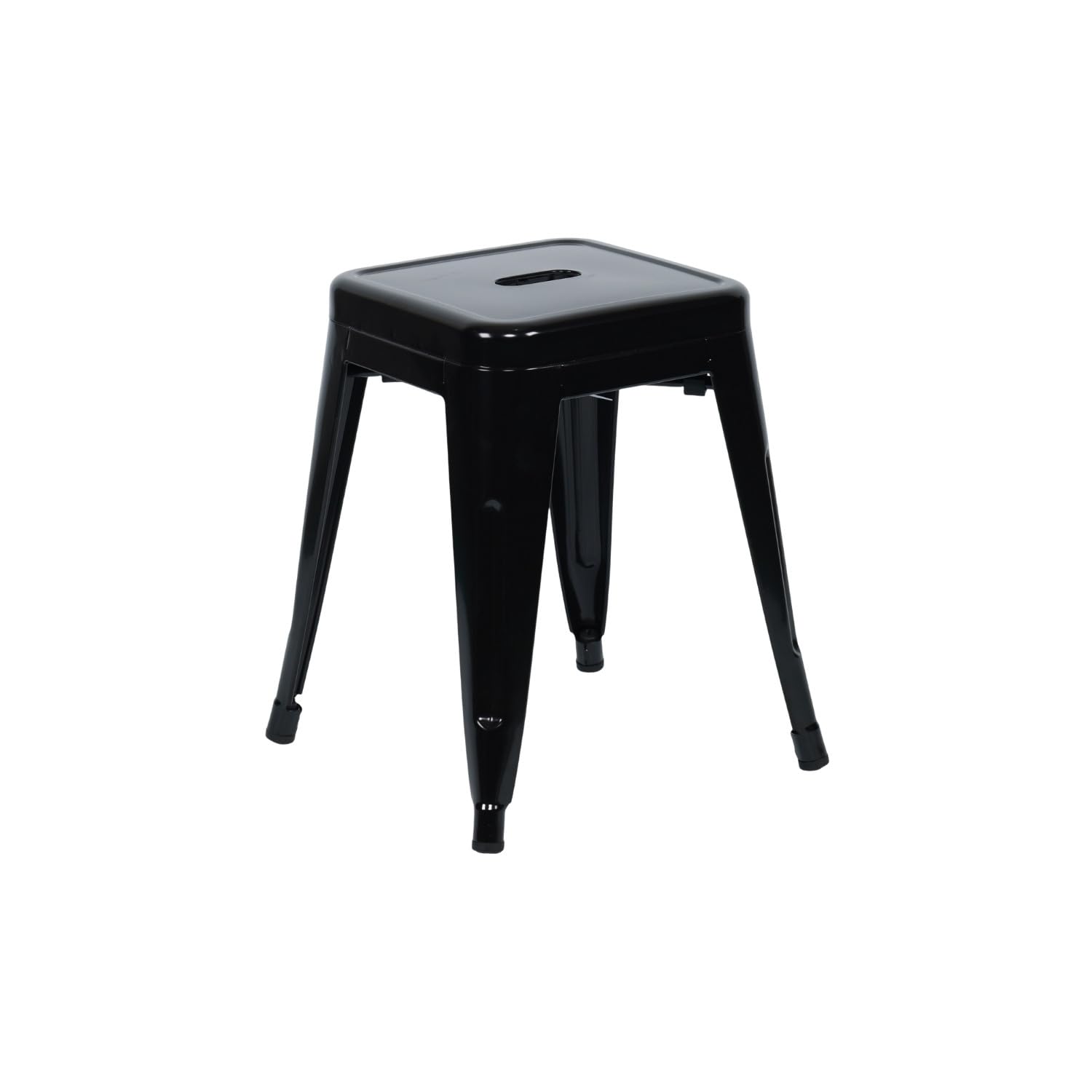 THINIA HOME Pack 4 Taburetes Bajos Industriales Apilables de Acero 38x38x46cm