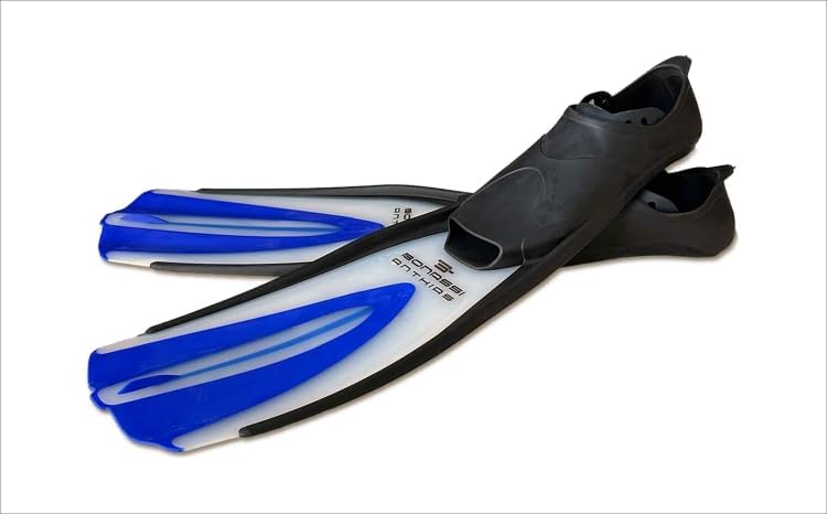 Miniatura 2 de Bonassi Anthias Fins - Color azul - Talla USA 23 - EU 3435 - Aletas de bolsillo para adultos para nadar, bucear y roncar - Ultra ligeras perfectas