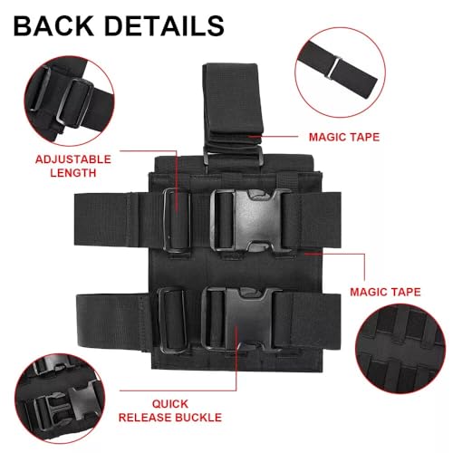 Pochette tactique triple porte-chargeurs réglable pour cuisse - 6