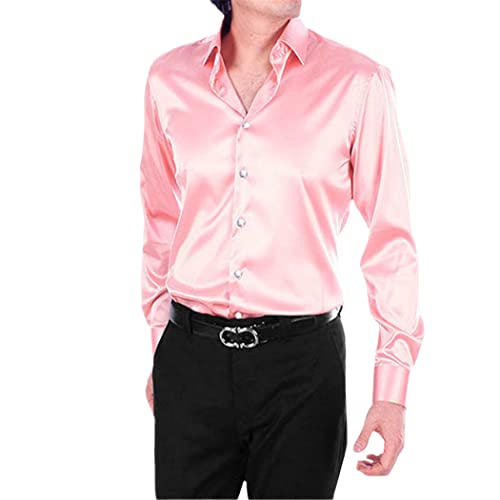 Camisas casuales de rendimiento rosa 3XL para fiesta y eventos nocturnos
