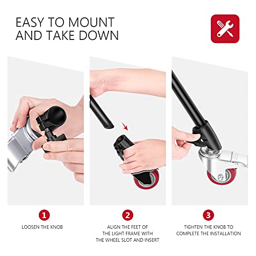 Image of NEEWER 3 Pack 75mm Diameter Swivel Caster, Only for NEEWER C Stand