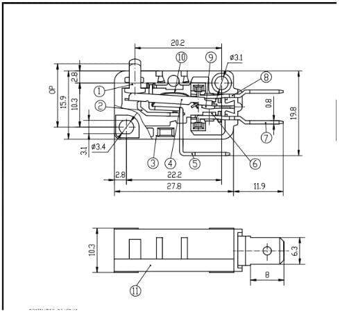 EXP480 Microwave Door Switch (NC - NO) Normally Closed/Open Replaces KW3A-16Z0-A200-76, W10211972, AP4357880, W10727360, 28QBP0496, W10330566, W10269457 (4 Pack EXP480)