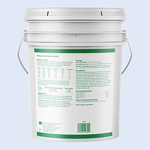 Petag Zoologic Milk Matrix 30/52 - Milk Replacer For Pets - Matches Virtually Any Mammal's Milk - 15 Lbs Powdered Drink Mix #TOP1