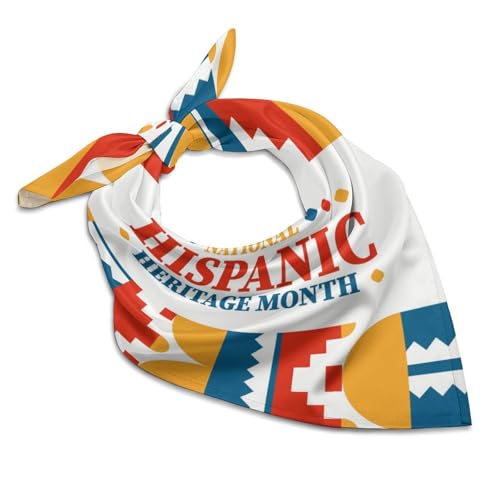 Csemeie National Hispanic Heritage Month7 Bandana Hair Scarf Headband Adjustable Neckerchief for Men Women Decor